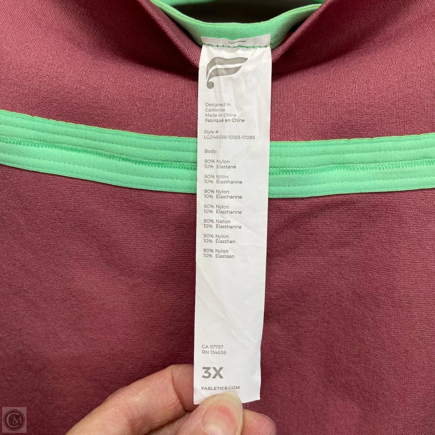 Athletic Pants 2pc By Fabletics In Green & Pink, Size: 3x