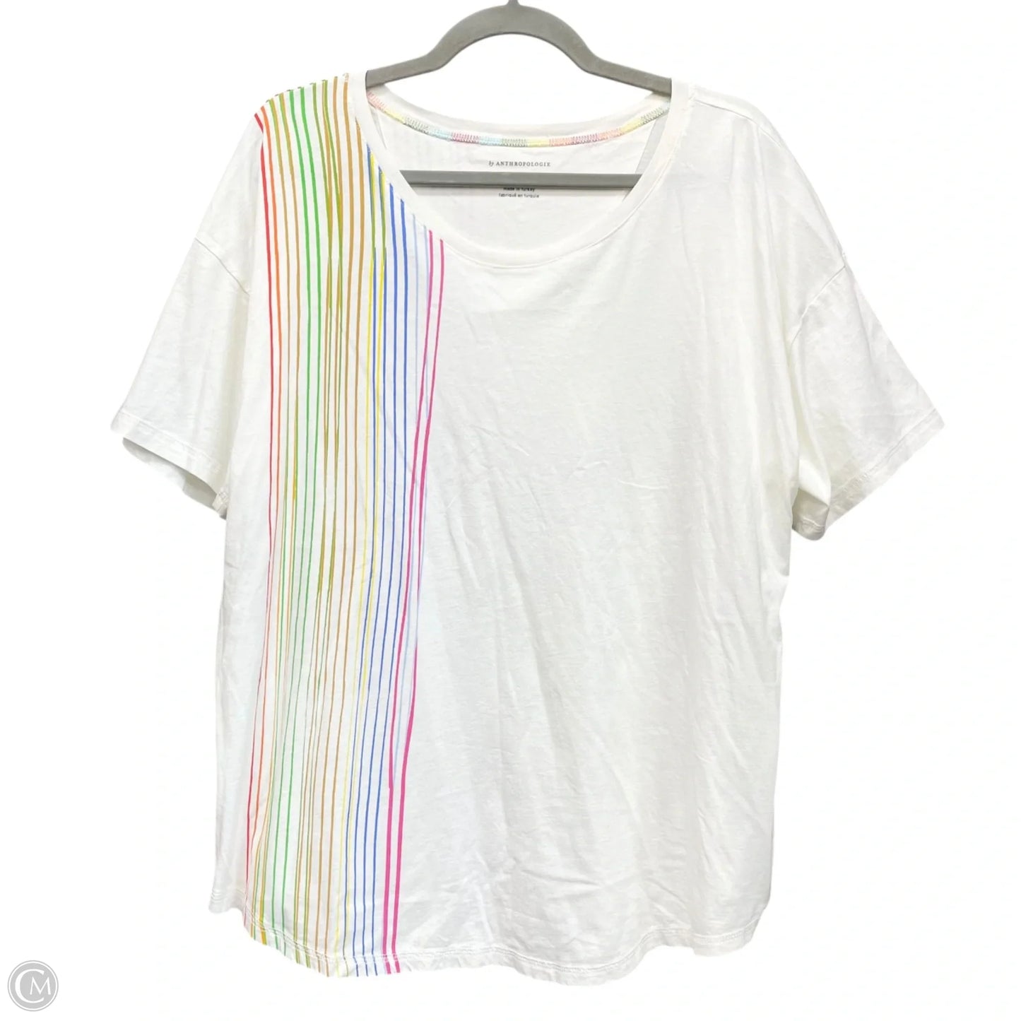 Top Short Sleeve Basic By Anthropologie In Multi-colored, Size: Xl