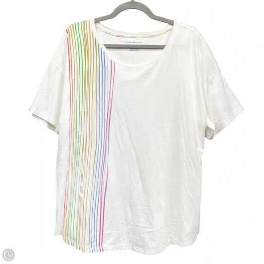 Top Short Sleeve Basic By Anthropologie In Multi-colored, Size: Xl