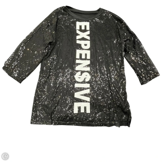 Tunic Long Sleeve By Clothes Mentor In Black, Size: Xl