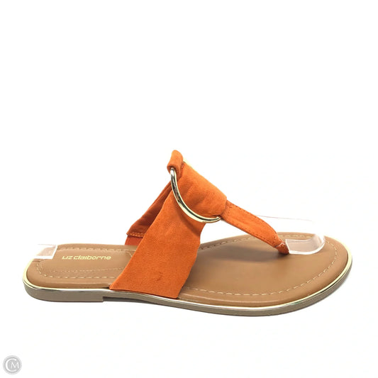 Sandals Flats By Liz Claiborne In Orange, Size: 7.5
