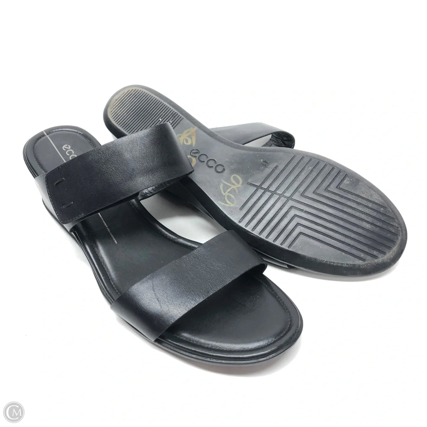 Sandals Heels Wedge By Ecco In Black, Size: 10