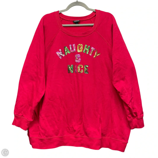 Sweatshirt Crewneck By Torrid In Red, Size: 3x