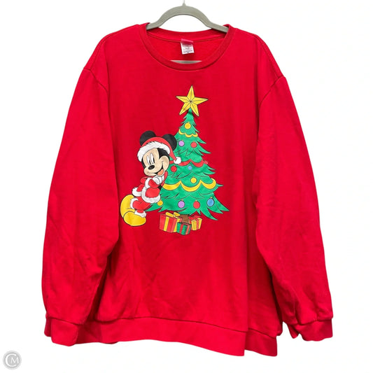 Sweatshirt Crewneck By Disney Store In Red, Size: 3x