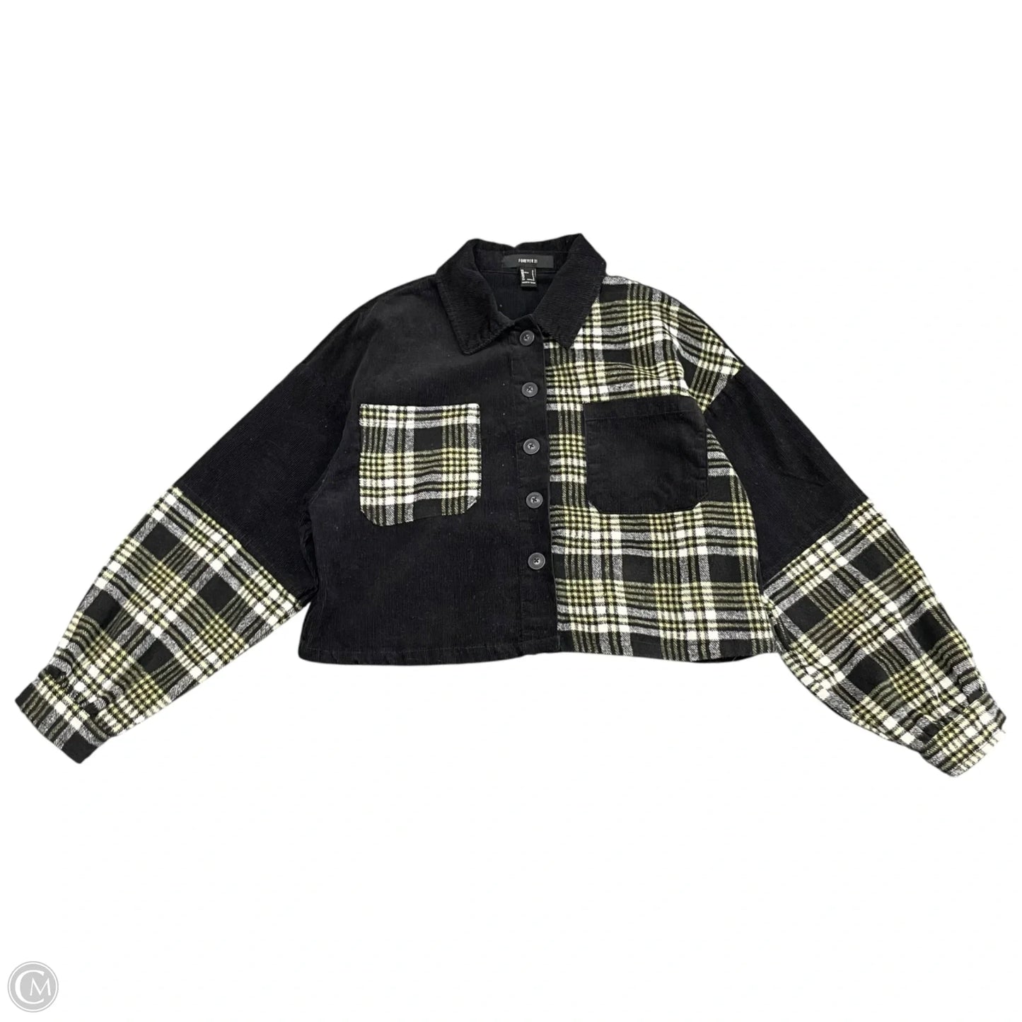 Jacket Shirt By Forever 21 In Black, Size: S