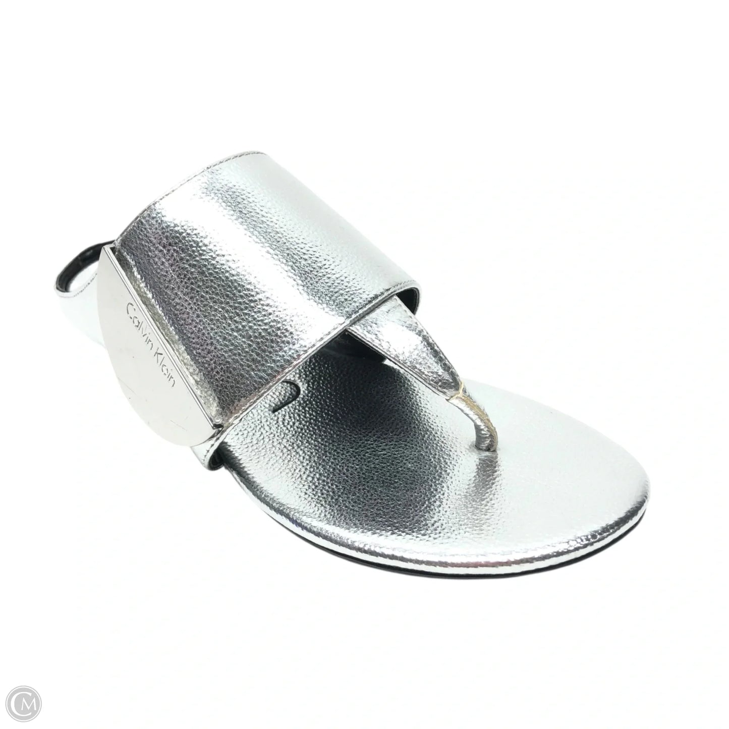 Sandals Flats By Calvin Klein In Silver, Size: 8