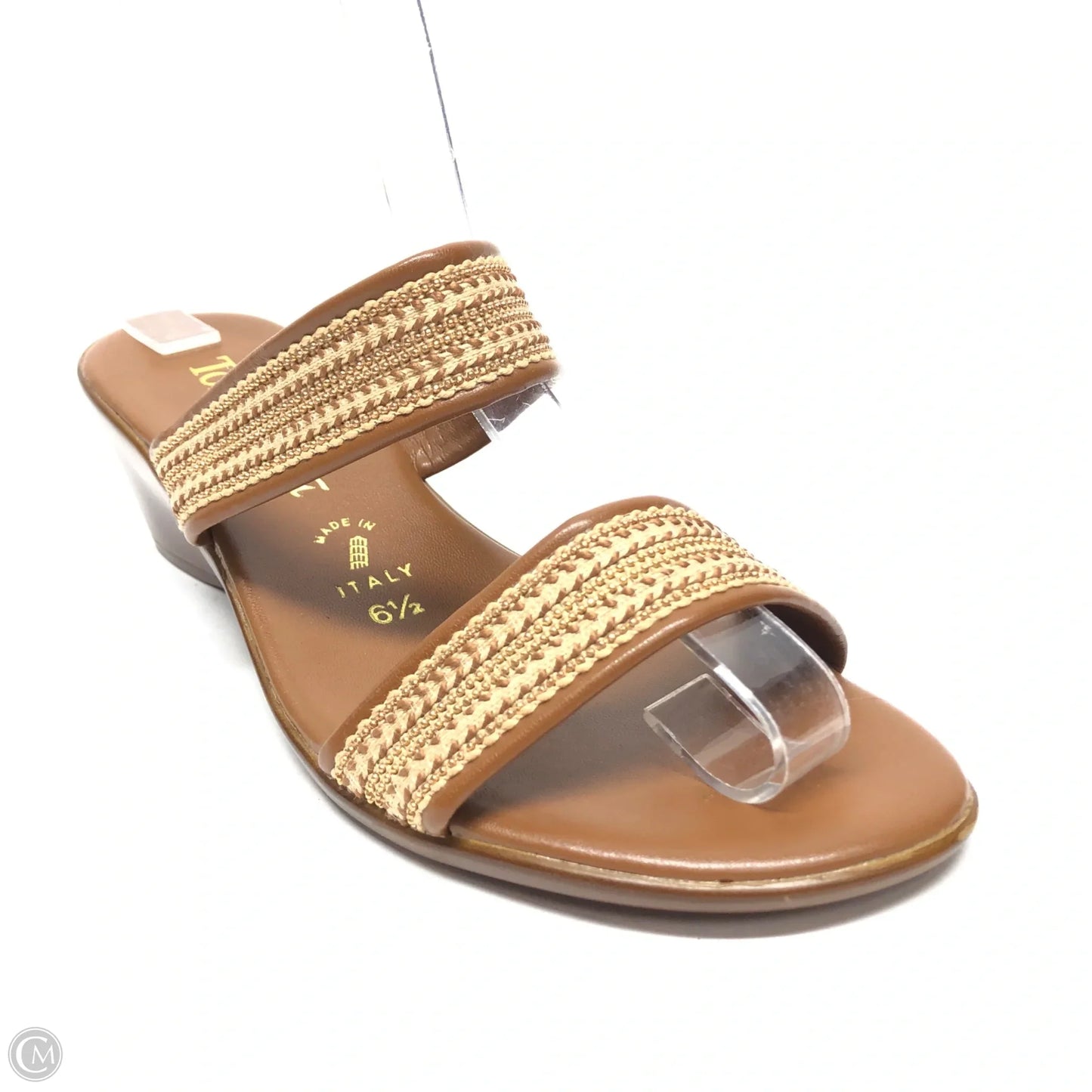 Sandals Heels Wedge By Clothes Mentor In Brown, Size: 6.5