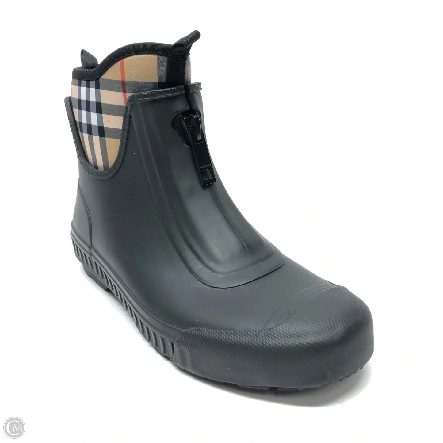 Boots Luxury Designer By Burberry In Black, Size: 8.5