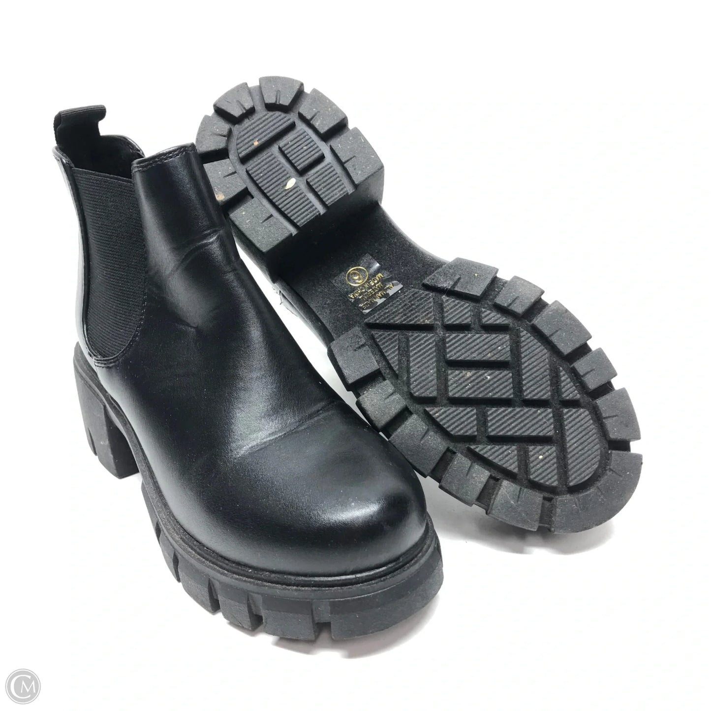 Boots Ankle Heels By Soda In Black, Size: 6