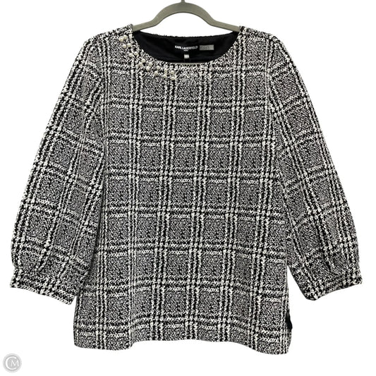 Sweater Designer By Karl Lagerfeld In Black & White, Size: S