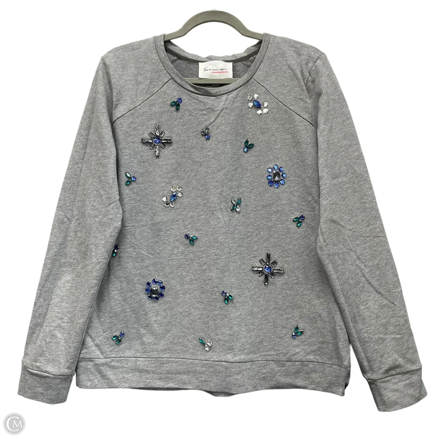 Sweatshirt Crewneck By Vince Camuto In Grey, Size: M