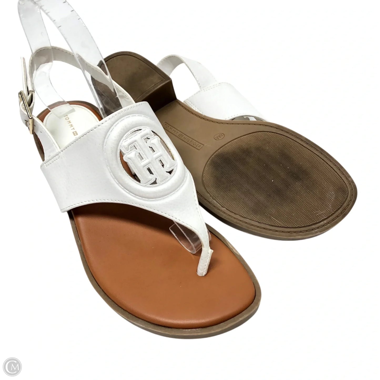 Sandals Heels Block By Tommy Hilfiger In White, Size: 8
