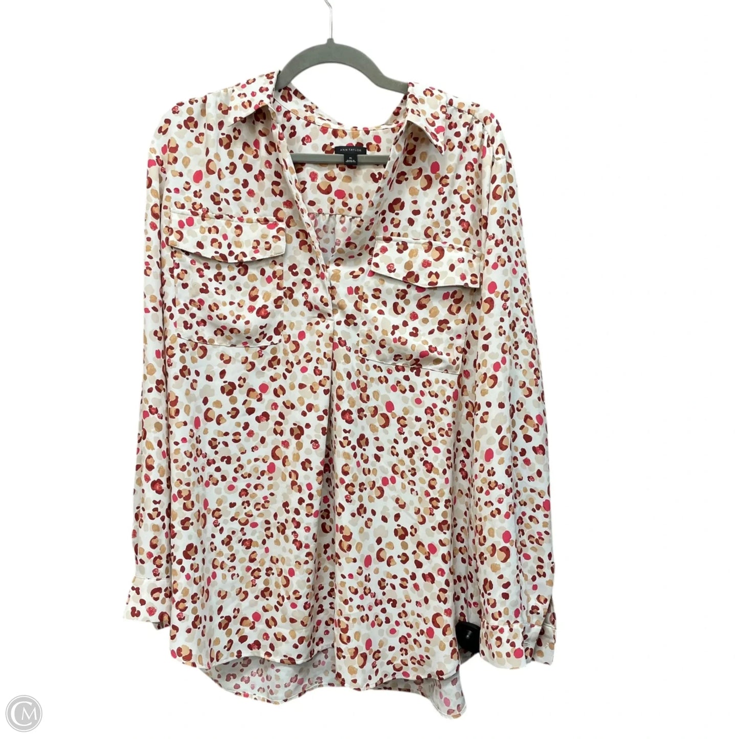 Blouse Long Sleeve By Ann Taylor In Multi-colored, Size: Xl