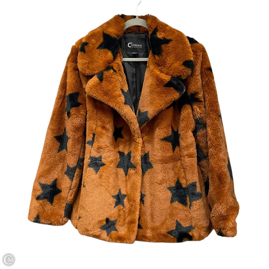Coat Faux Fur & Sherpa By Clothes Mentor In Black & Brown, Size: M