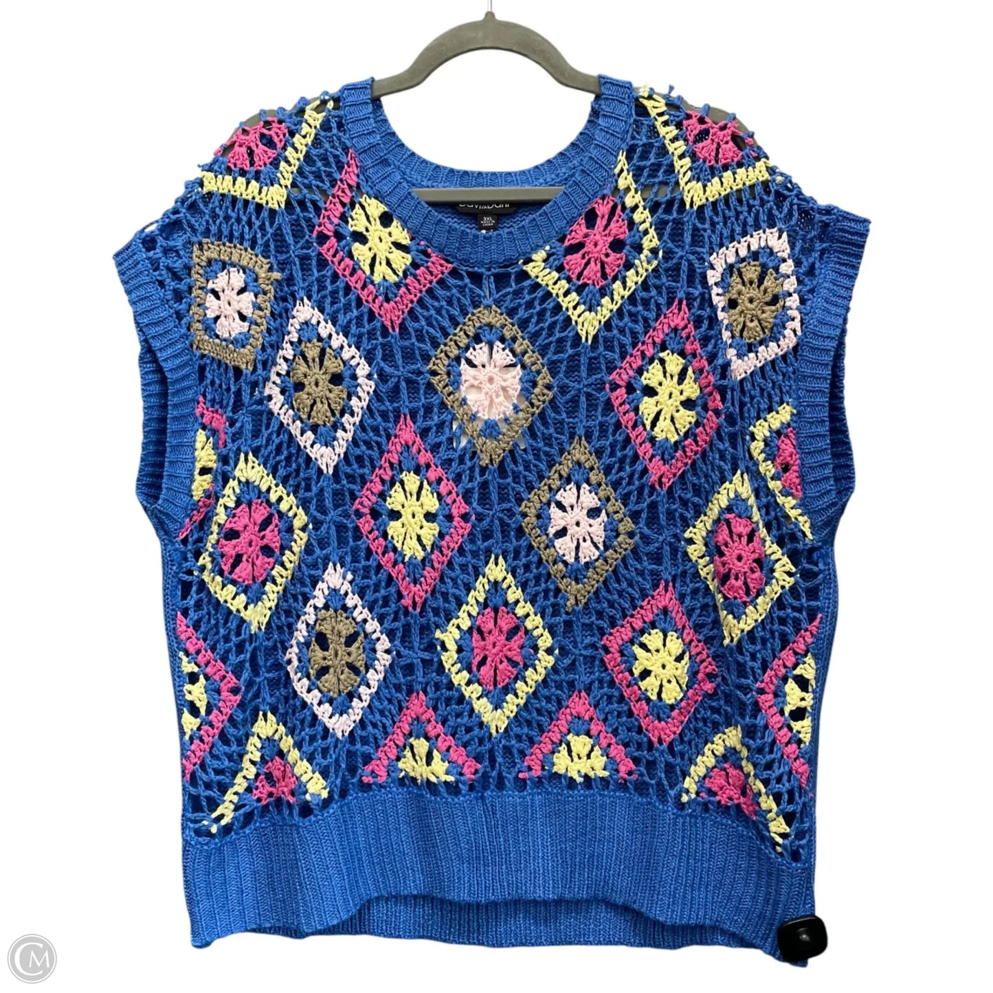 Top Short Sleeve By Davi & Dani In Blue, Size: 3x