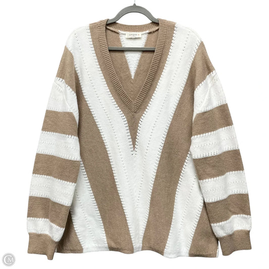 Sweater By Umgee In Tan & White, Size: 1x