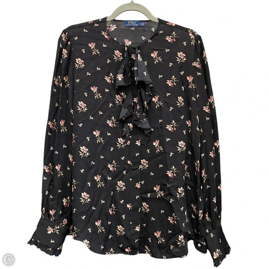 Blouse Long Sleeve By Polo Ralph Lauren In Black, Size: 2