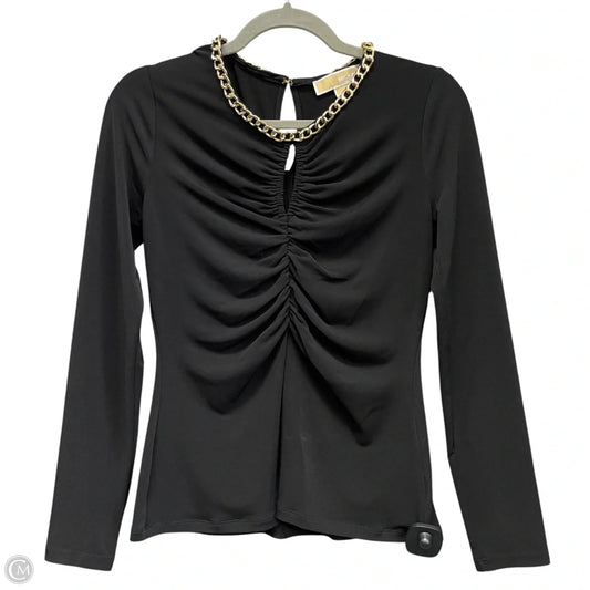 Blouse Long Sleeve By Michael By Michael Kors In Black, Size: S