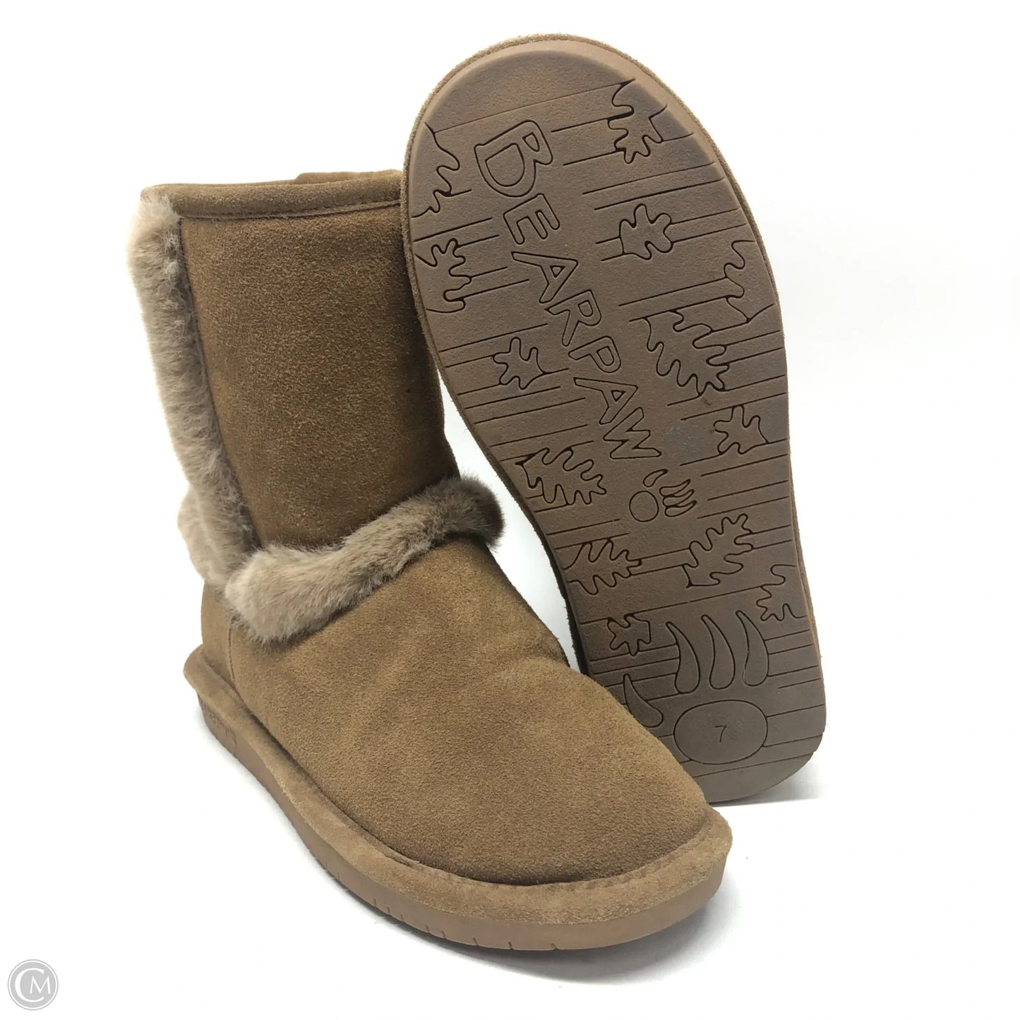 Boots Ankle Heels By Bearpaw In Brown, Size: 7