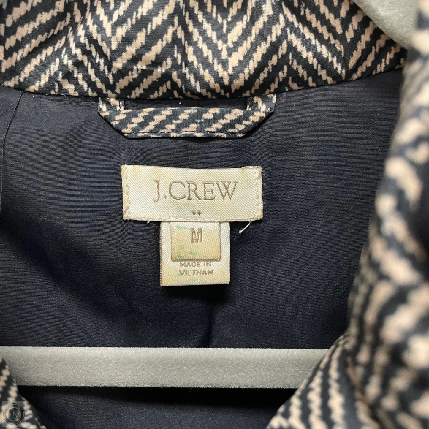 Vest Puffer & Quilted By J. Crew In Black & Tan, Size: M