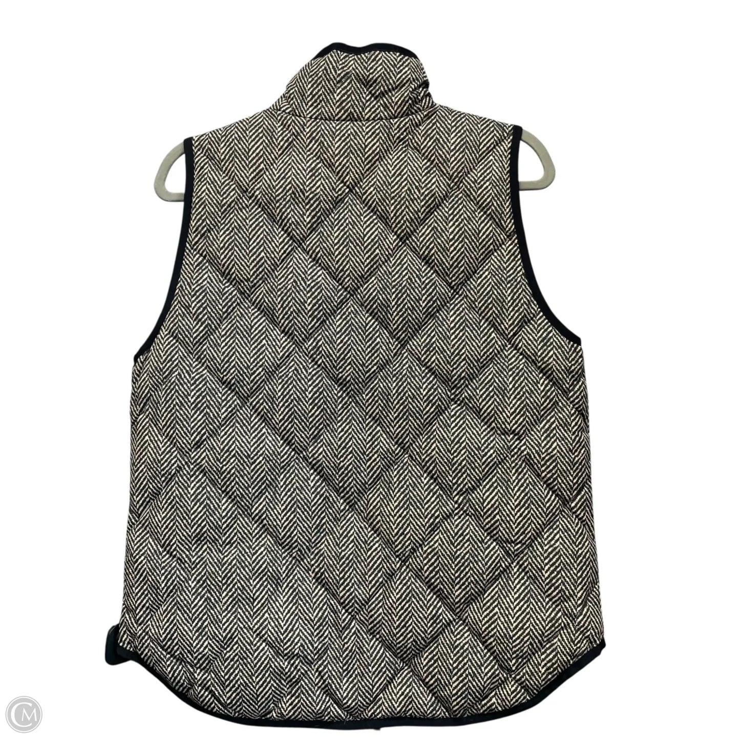 Vest Puffer & Quilted By J. Crew In Black & Tan, Size: M