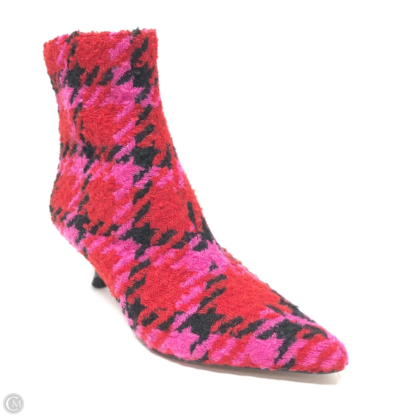 Boots Ankle Heels By Betsey Johnson In Pink & Red, Size: 6.5