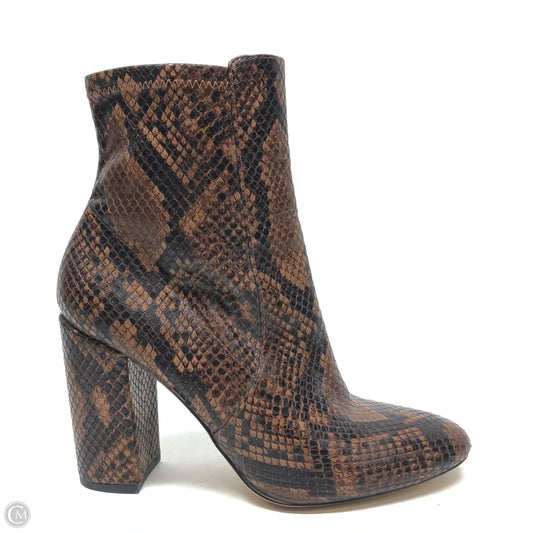 Boots Ankle Heels By Aldo In Brown, Size: 7