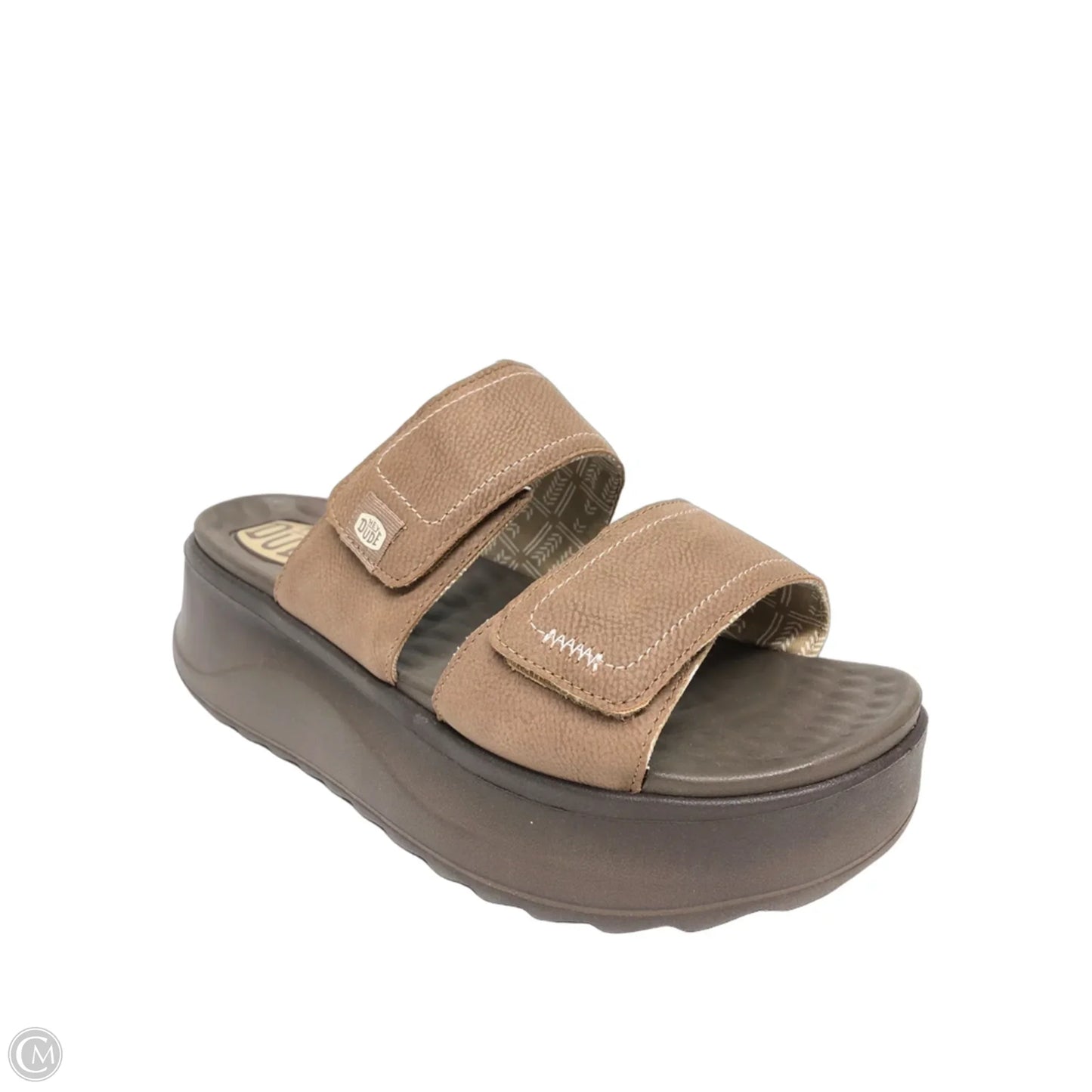 Sandals Heels Platform By Hey Dude In Brown, Size: 8