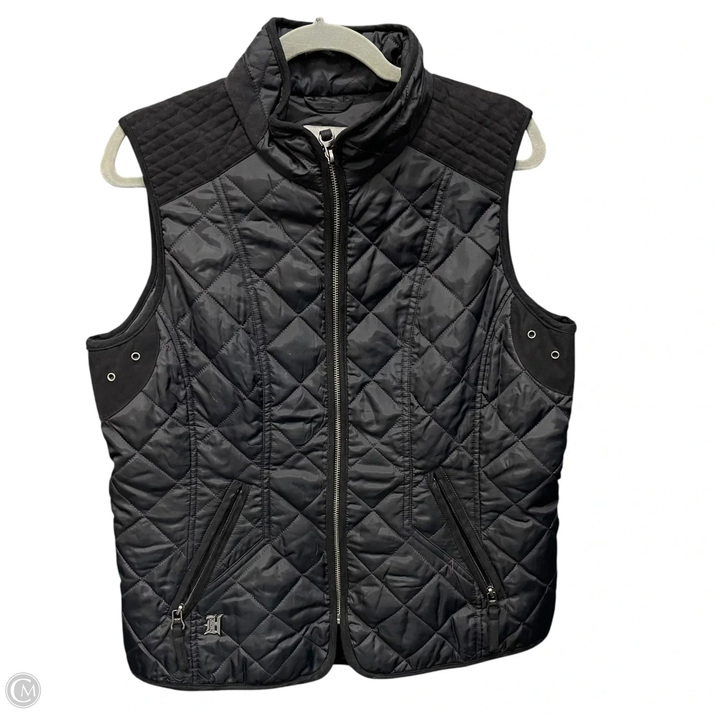 Vest Puffer & Quilted By Harley Davidson In Black & Pink, Size: L