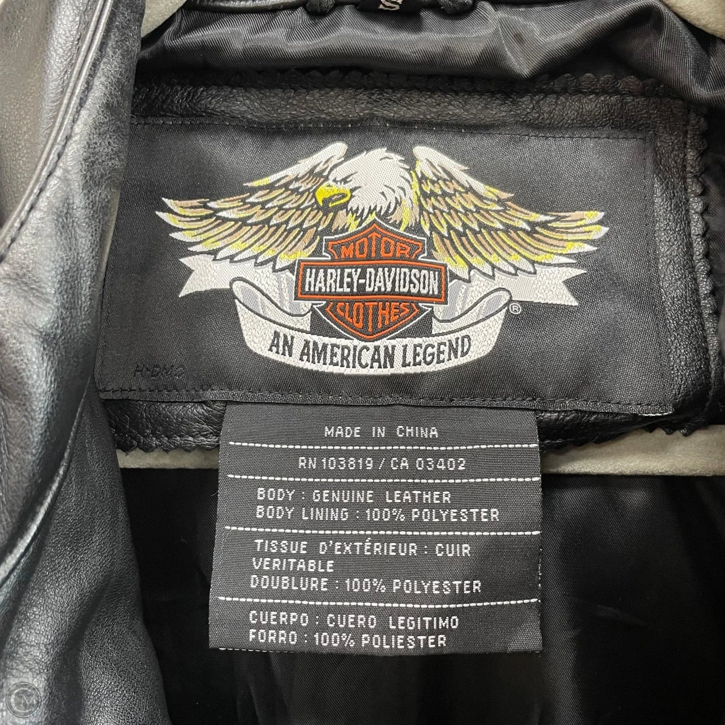 Jacket Moto Leather By Harley Davidson In Black, Size: S