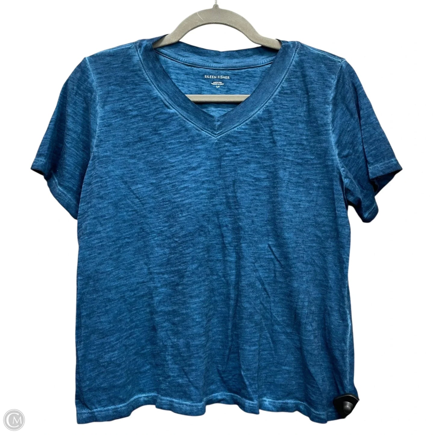 Top Short Sleeve Basic By Eileen Fisher In Blue, Size: S