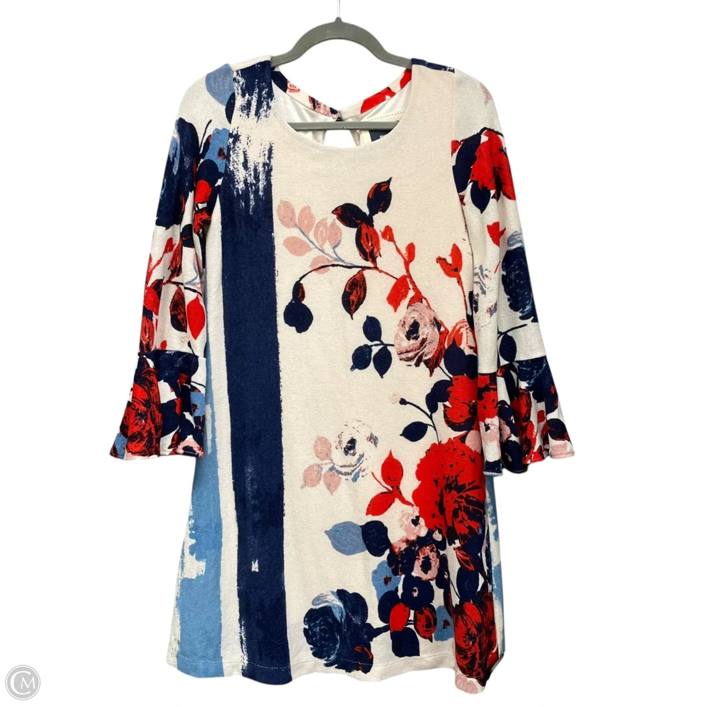 Dress Casual Short By Maeve In Blue & Cream, Size: Xs