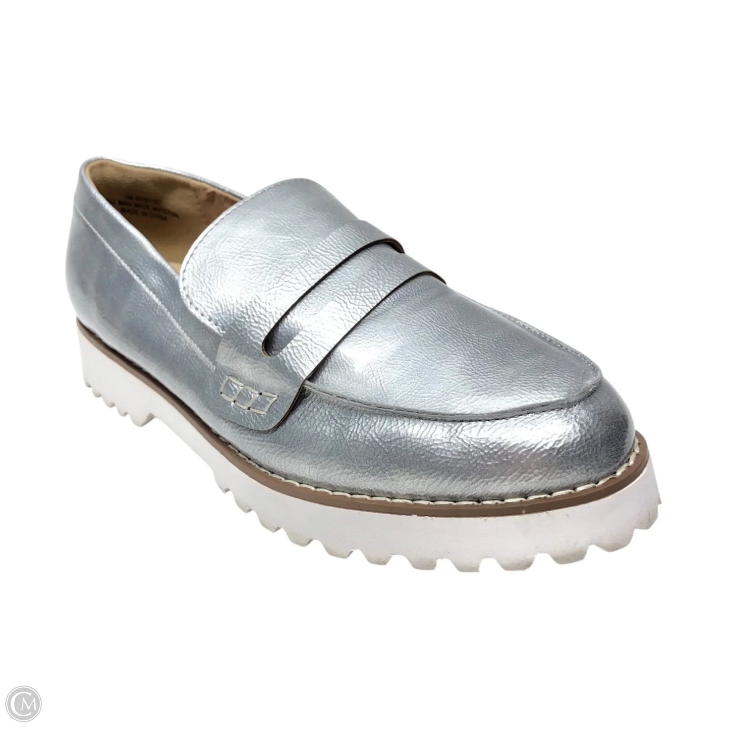 Shoes Flats By Cato In Silver, Size: 9