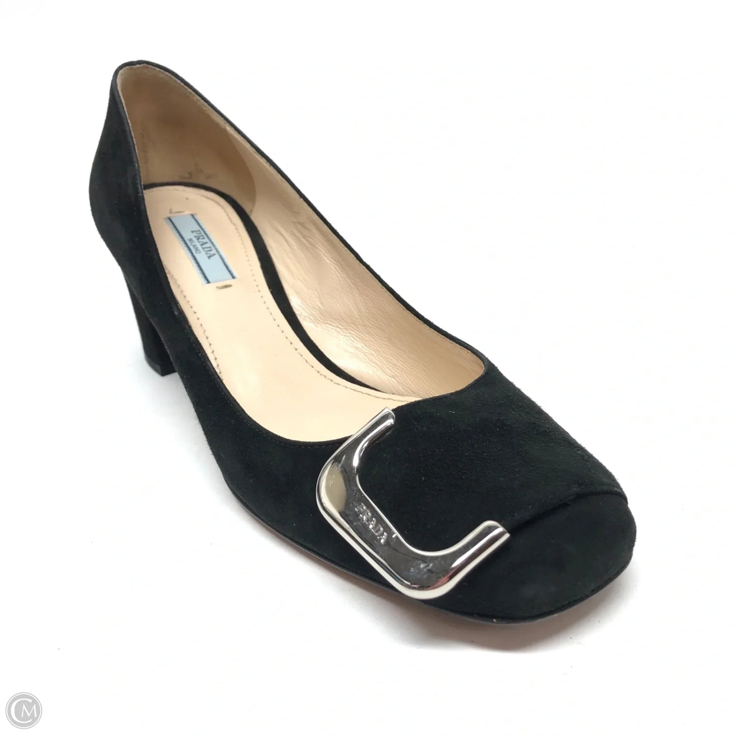 Shoes Luxury Designer By Prada In Black, Size: 5.5
