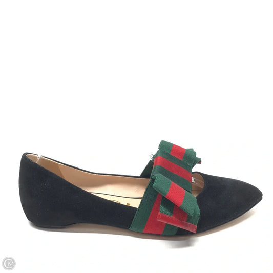 Shoes Luxury Designer By Gucci In Black & Red, Size: 6