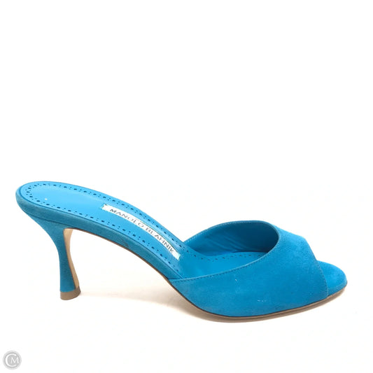 Shoes Luxury Designer By Manolo Blahnik In Blue, Size: 6