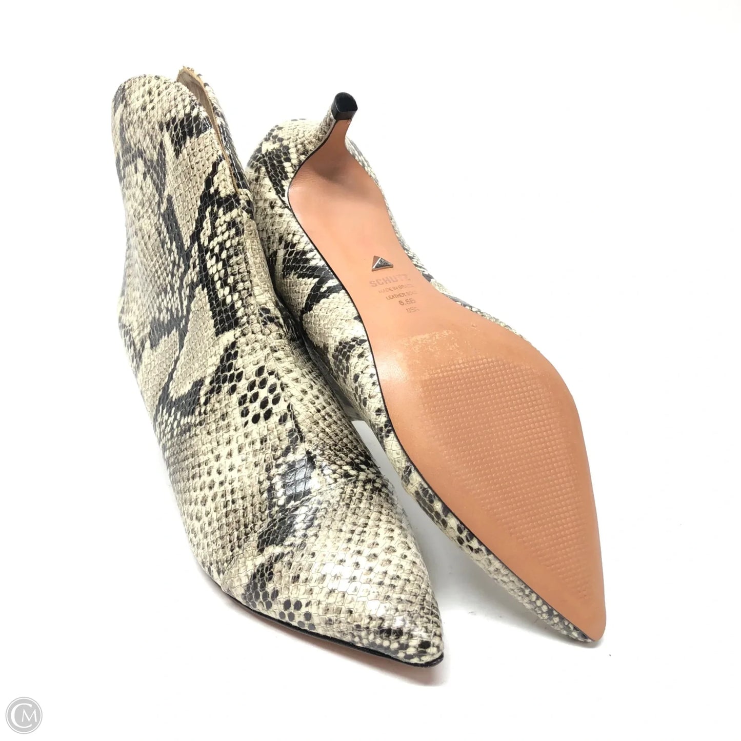Boots Ankle Heels By Schutz In Snakeskin Print, Size: 6.5