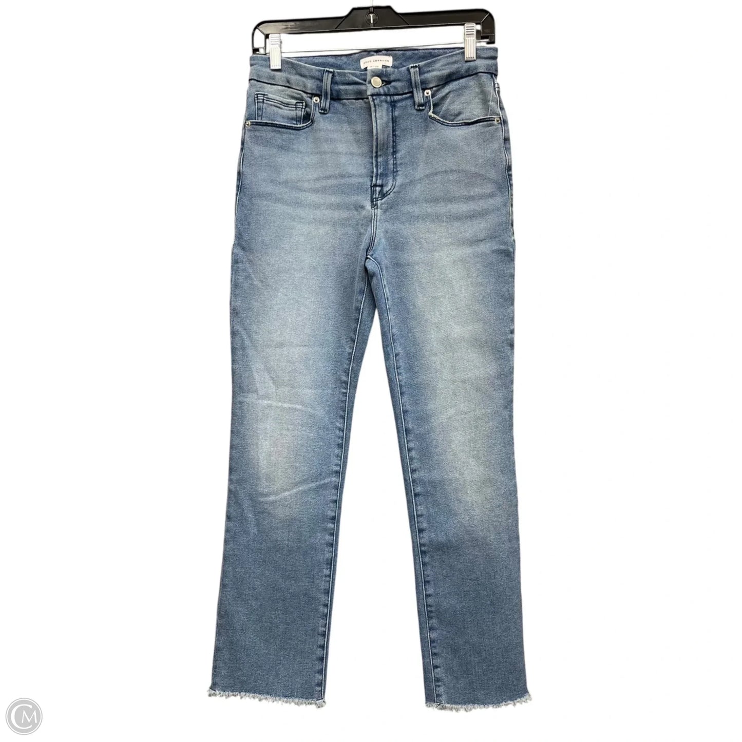 Jeans Straight By Good American In Blue Denim, Size: 8