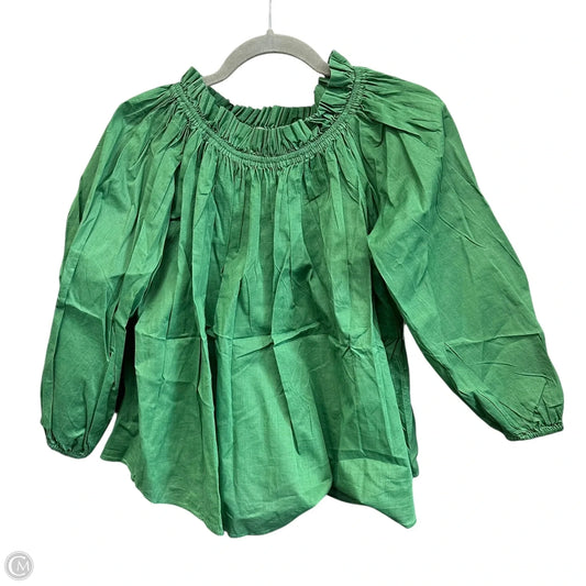 Top Long Sleeve By The Great. In Green, Size: 0