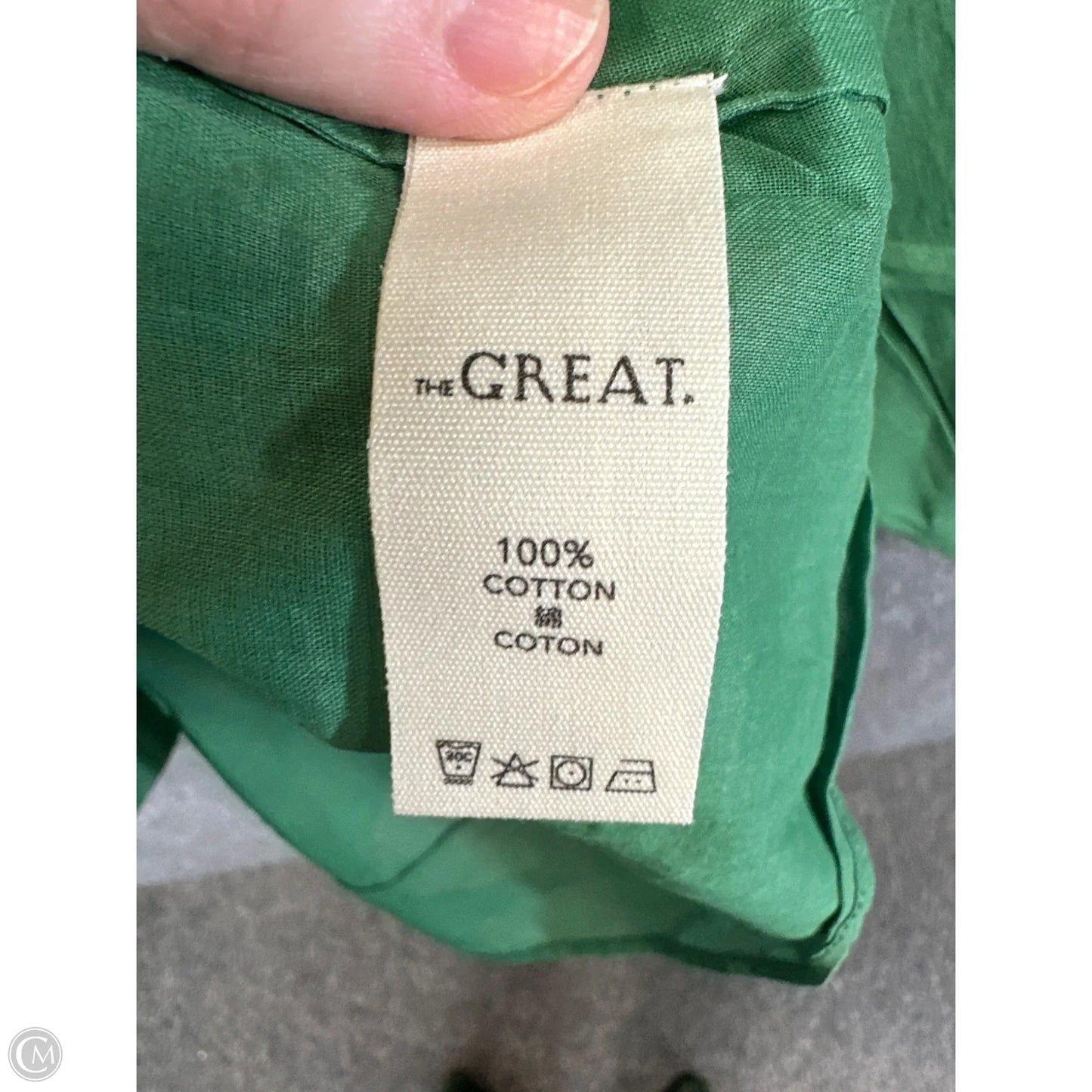 Top Long Sleeve By The Great. In Green, Size: 0