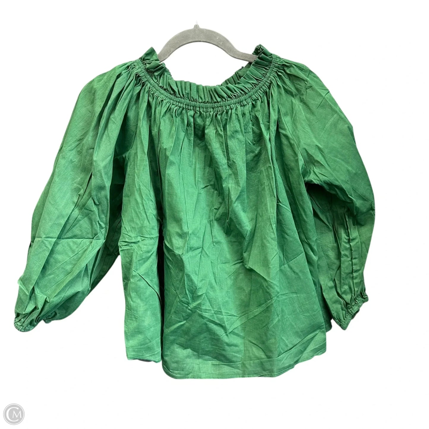 Top Long Sleeve By The Great. In Green, Size: 0