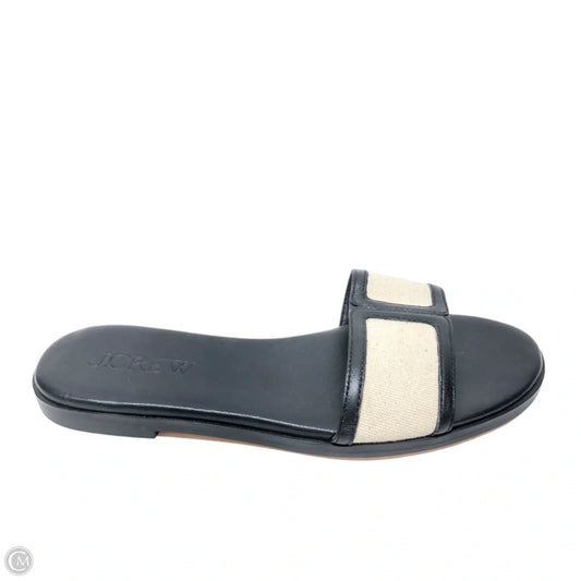 Sandals Flats By J. Crew In Black & Cream, Size: 6.5