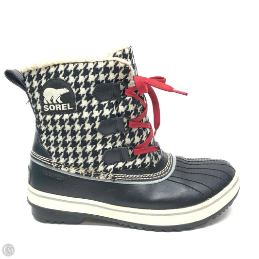 Boots Ankle Heels By Sorel In Black & Cream, Size: 9