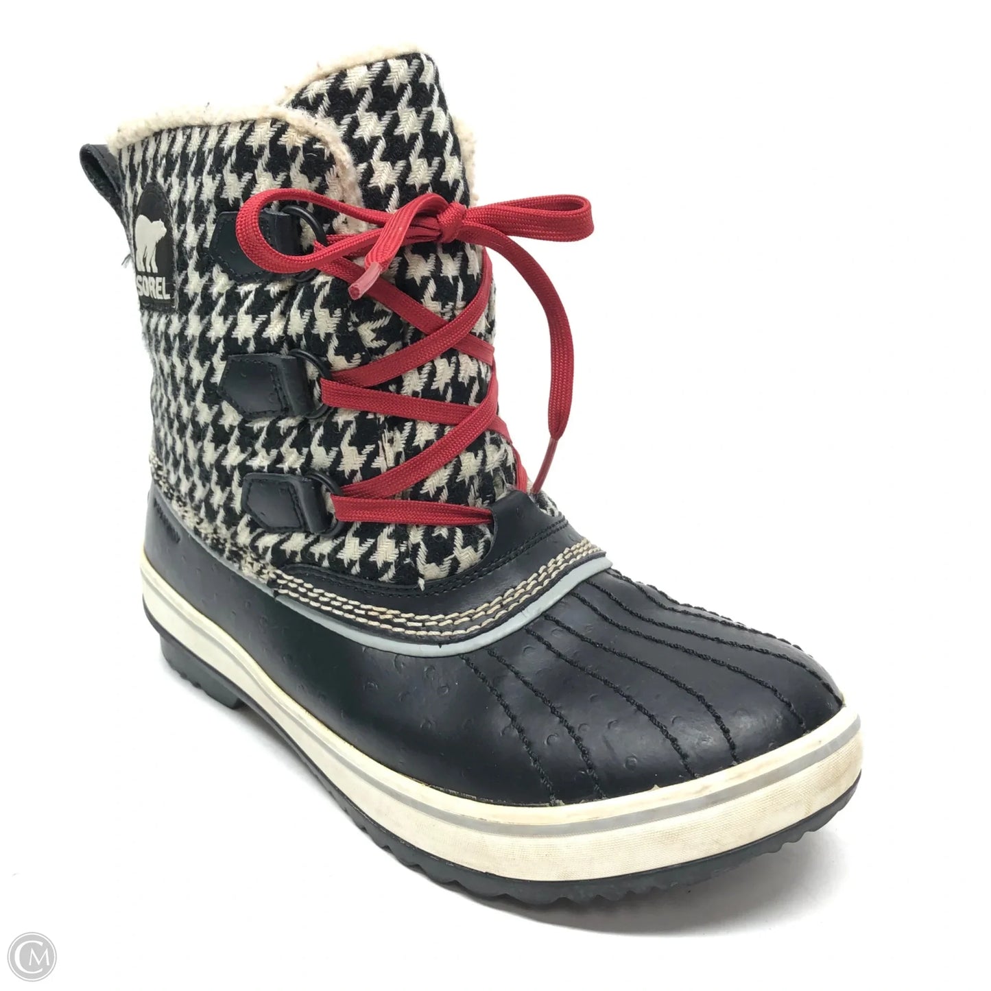 Boots Ankle Heels By Sorel In Black & Cream, Size: 9