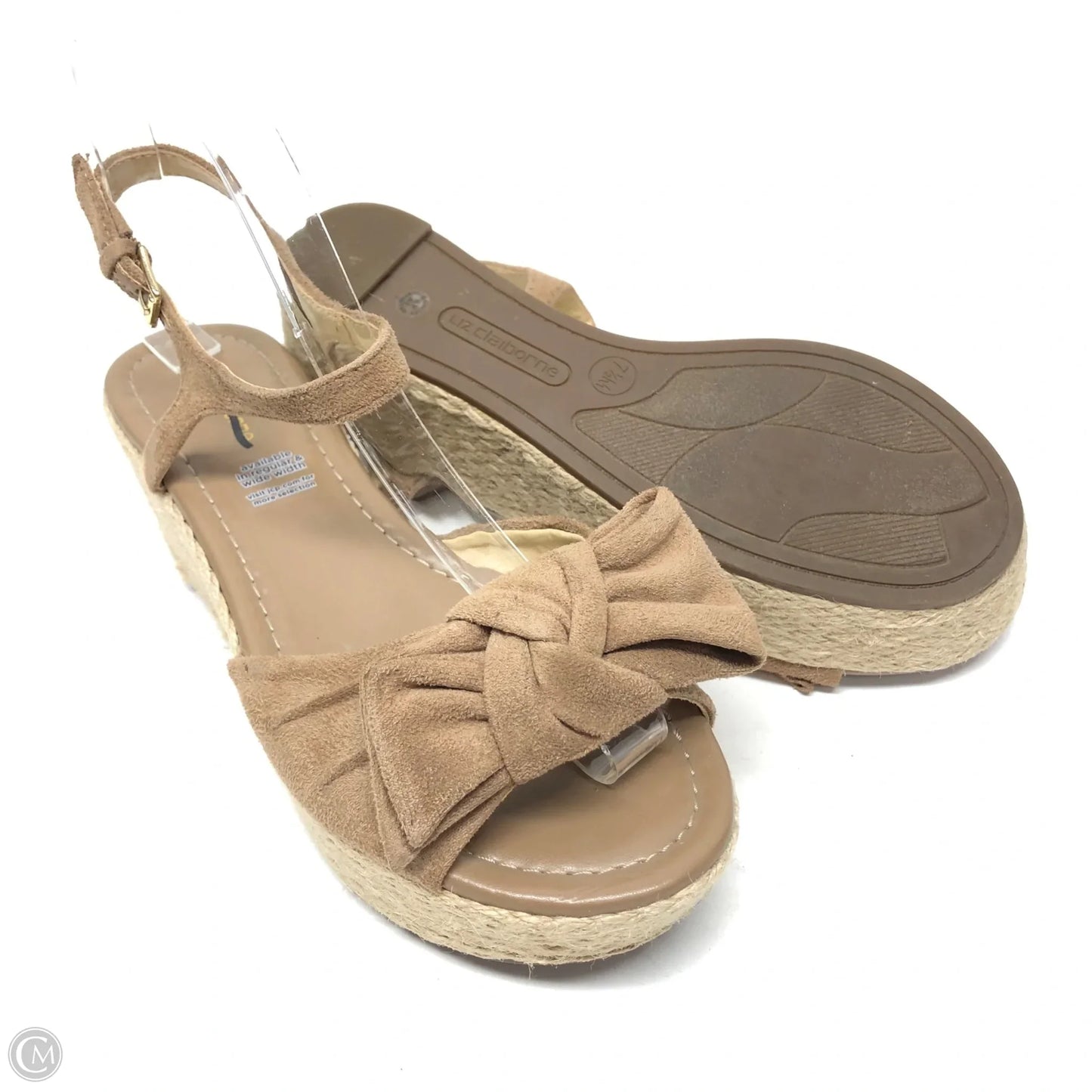 Sandals Heels Platform By Liz Claiborne In Beige, Size: 7.5