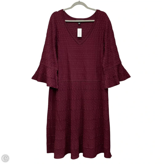 Dress Casual Midi By Lane Bryant In Maroon, Size: 3x