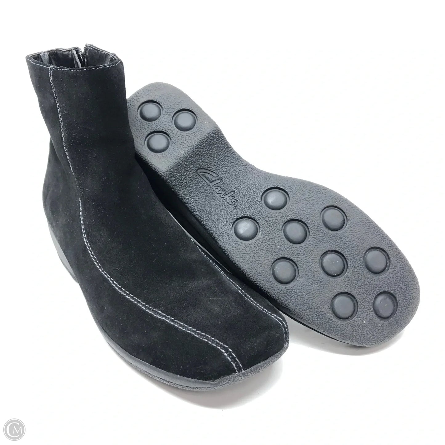 Boots Ankle Heels By Clarks In Black, Size: 10