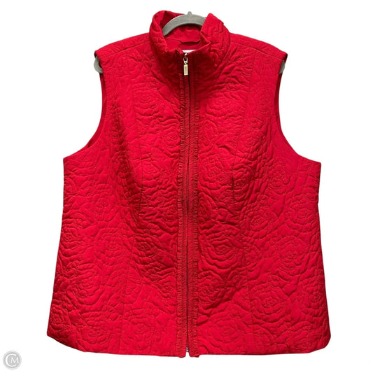 Vest Puffer & Quilted By Charter Club In Red, Size: 2x