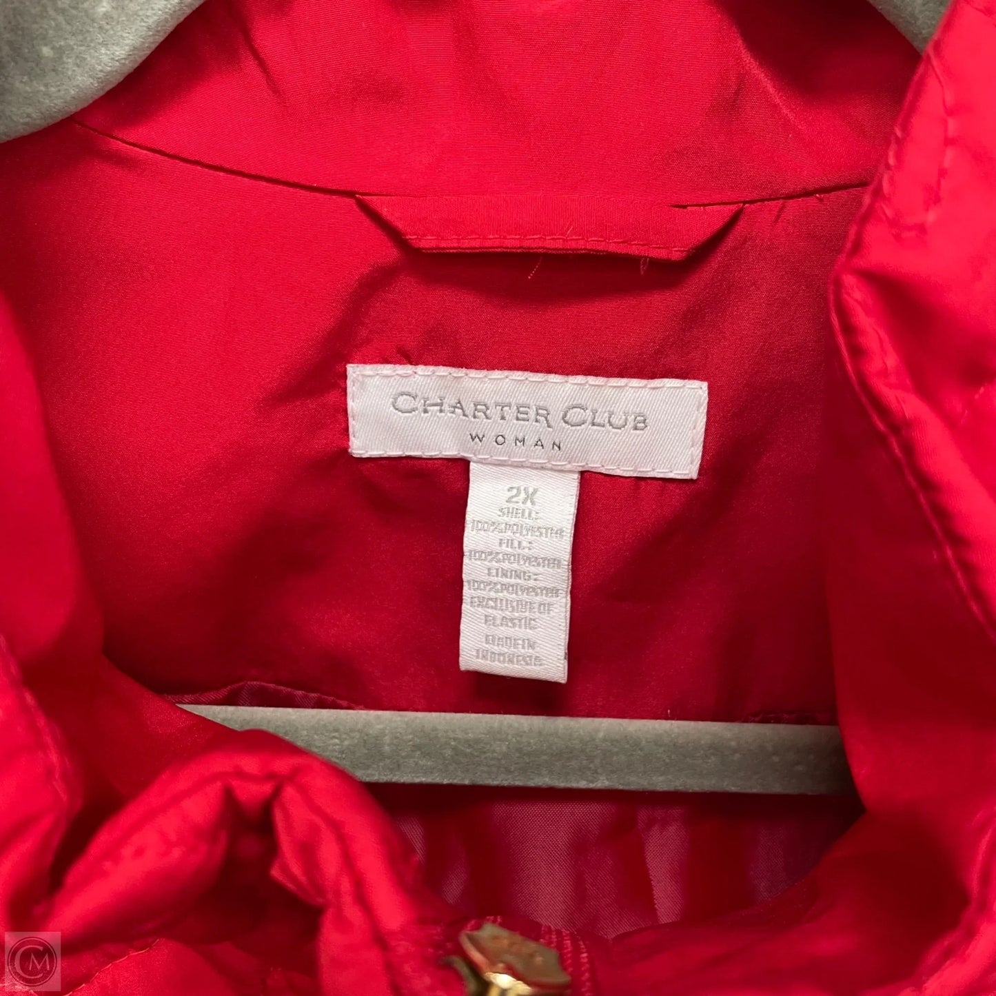 Vest Puffer & Quilted By Charter Club In Red, Size: 2x