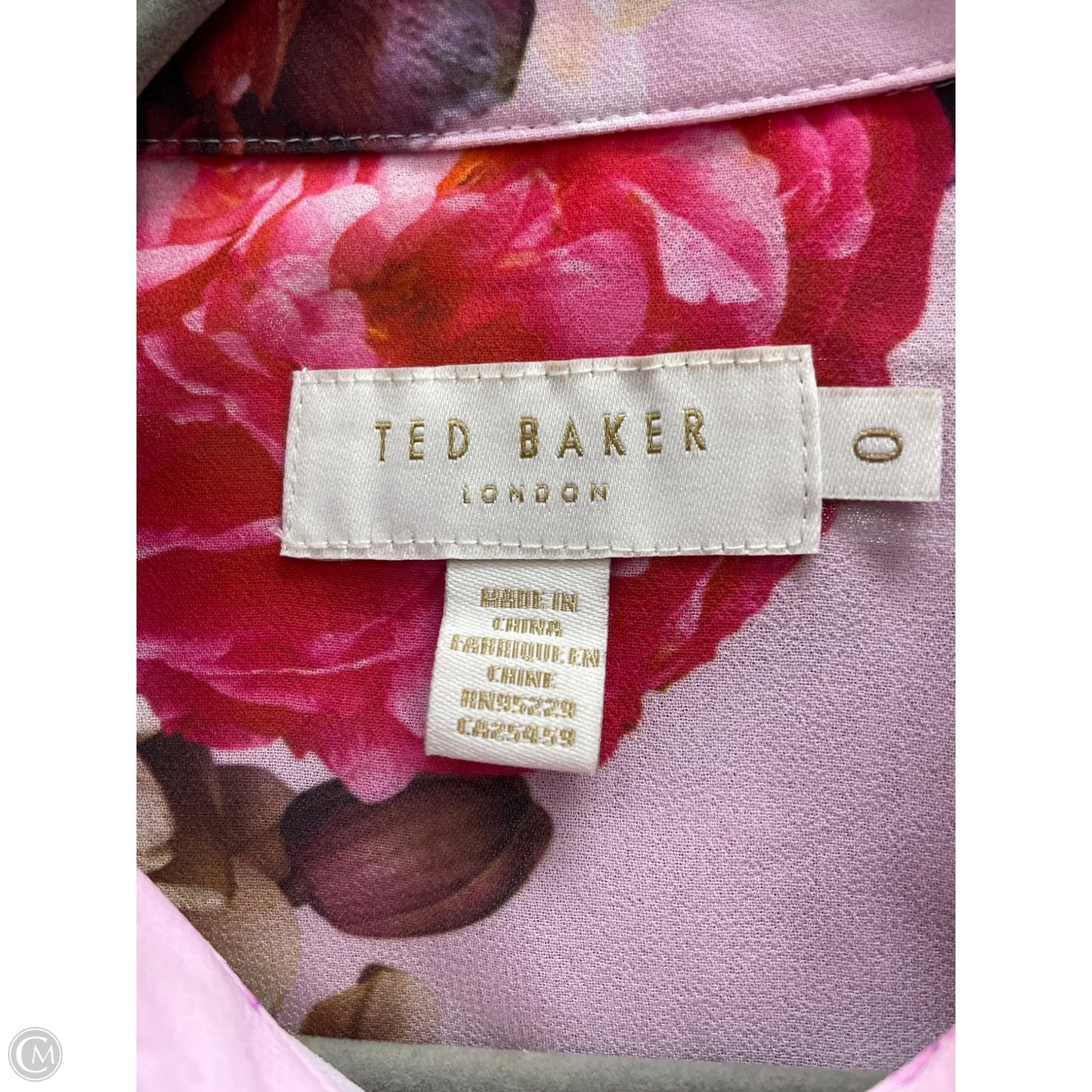 Blouse Long Sleeve By Ted Baker In Pink & Purple, Size: Xs